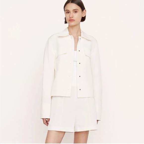 Vince Textured Shirt Jacket Bone - Picture 5 of 8